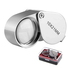 Rongon Pocket Magnifying Glasses Small Loupe Magnifiers 10X Jewelers Eye Loupe Magnifier Foldable Hand Lens for Close Work Gardening Coins Rock Collecting Kids Stamp