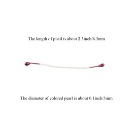 HAHIYO 700Pcs 3mm Dark Purple Pearl Double Head Flower Stamen Pistil - Handmade Artificial Pearlized Floral Pollen for Flower Making, Scrapbook Decoration