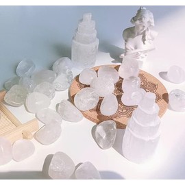 Clear Quartz Polished Crystal Stones Natural Healing Crystals Tumbling Reiki Gemstones Energy Balancing Meditation Crystal Grid Decorative Gift 200g