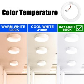 Konideke LED Replacement for FC8T9 22W and FC12T9 32W Fluorescent Bulb, 8 inch 11W for T9 22 Watts Circular Light Bulbs, 12 inch 16w for 32 Watts Circline, CRI 80, Daylight Ballast Bypass Required
