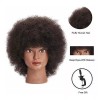 Training Head Cabeza De Maniqui Entrenamiento Cabello Natural Negro 25.4cm