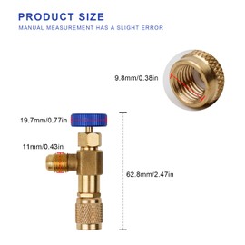 Air Conditioning Safety Valve - 5/16 Inch - 1/4 Inch Air Conditioning Flow Valves - LNSYSNS Brass Flow Control Valve - Connection Adapter for Air Conditioning Flow Control