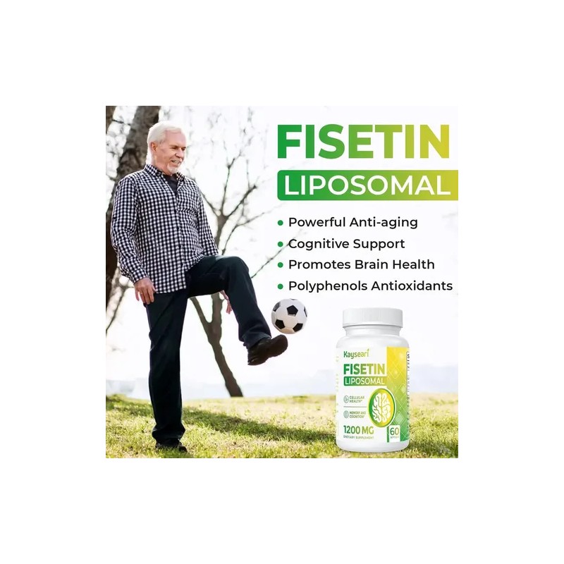 Fisetina 1200mg Inmunidad Salud Apoyo Cognitivo 60cap Sabor Sin Sabor