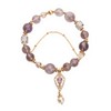 Dlismno Amethyst and Glass Beads Bracelet with Natural Pearl Charm