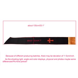 BLESSUME Clergy Mass Black Stole Cross Embroidery, Black/Gold, One Size