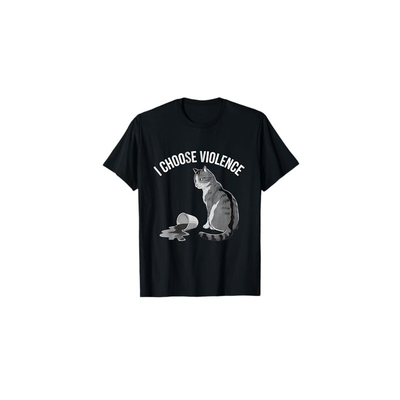 I Choose Violence – Funny Cat Mischief Design T-Shirt