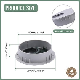 Cable Hole Cover 4-Pack, 2-3/8 Inch ABS Desk Grommet for Wire Management, Silver – Cord Organizer for Office Computer Desk