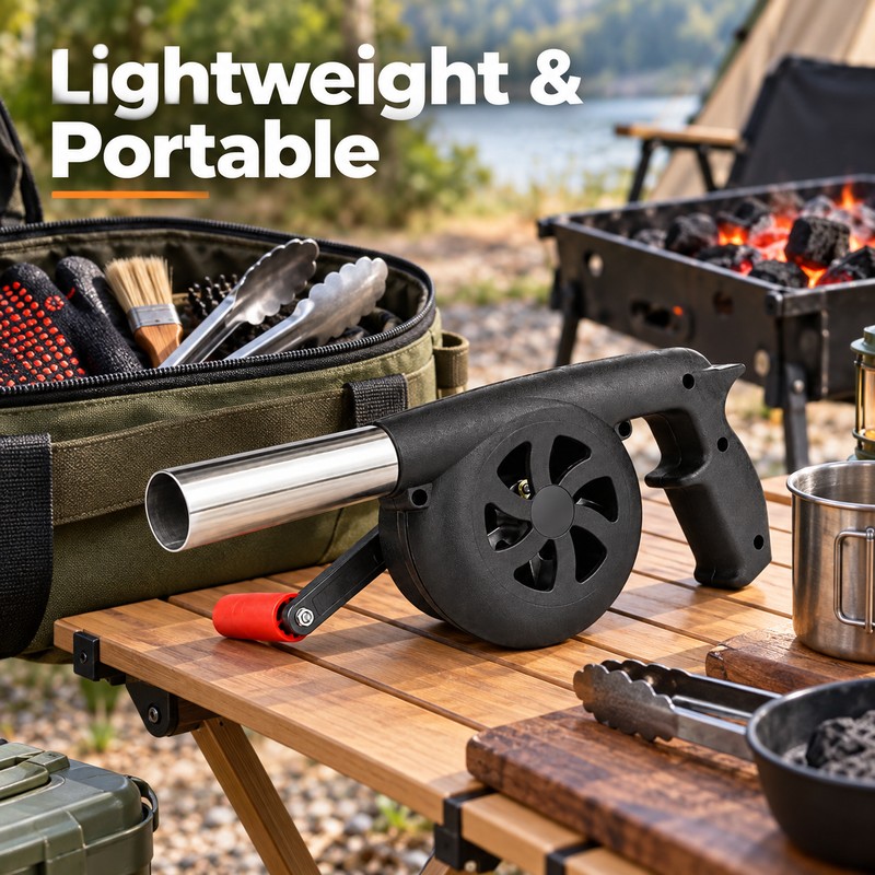 Portable Hand Blower for BBQ & Fireplace – Stainless Steel