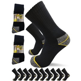 sogzz Work Socks Men | 10-20 Pairs | Work Socks e.g. for Work Shoes, Work Socks, Model: Work Basic, (3) Black/Grey | 10 Pairs