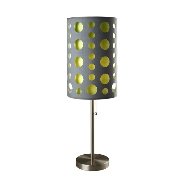 ORE International 33-inch Modern Retro Grey Table Lamp Green