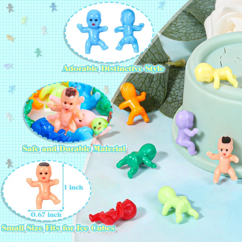 Selizo 120pcs Mini Plastic Babies, Tiny Plastic Baby Figurines Small