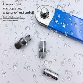 LJDTTXS Offset Extension Wrench Set - Impact-Ready with 1/4", 3/8", 1/2" Square Drive Adapters – High Torque Ratchet for Tight Spaces, Automotive & Construction Tool (Blue)