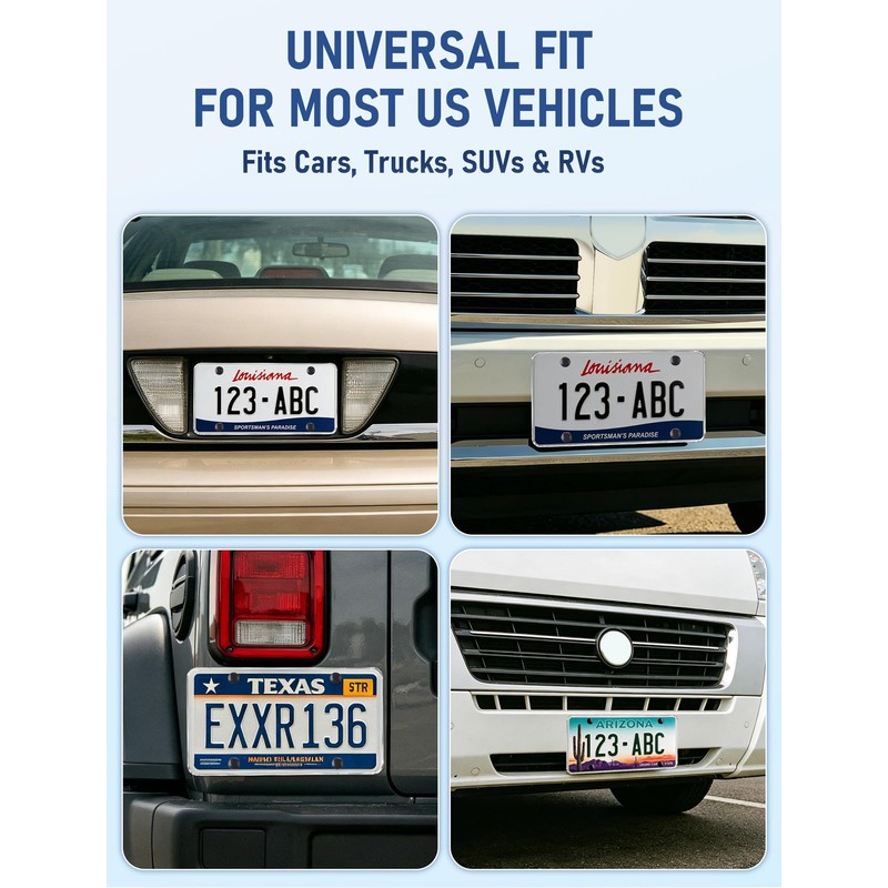 2 Pack Clear License Plate Protector for US Standard Plates,