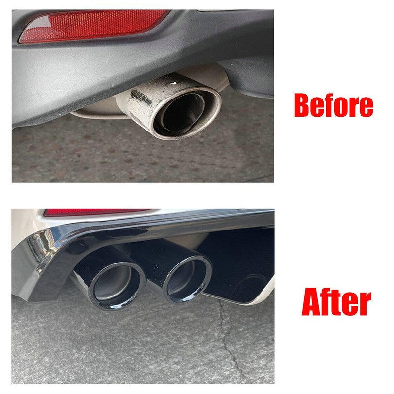 2Pcs Stainless Steel Rear Exhaust Muffler Tip End Pipe Extension