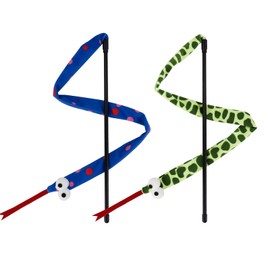 Andiker 2 Pcs Cat Wand Toy, 44 Inches Plush Cat Snake Toy with Long Sound Paper Lightweight Handheld Interactive Cats Toys for Indoor Cats and Kitten