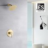 sumerain Brushed Gold Shower Faucet Set with 8 Inches Stainless