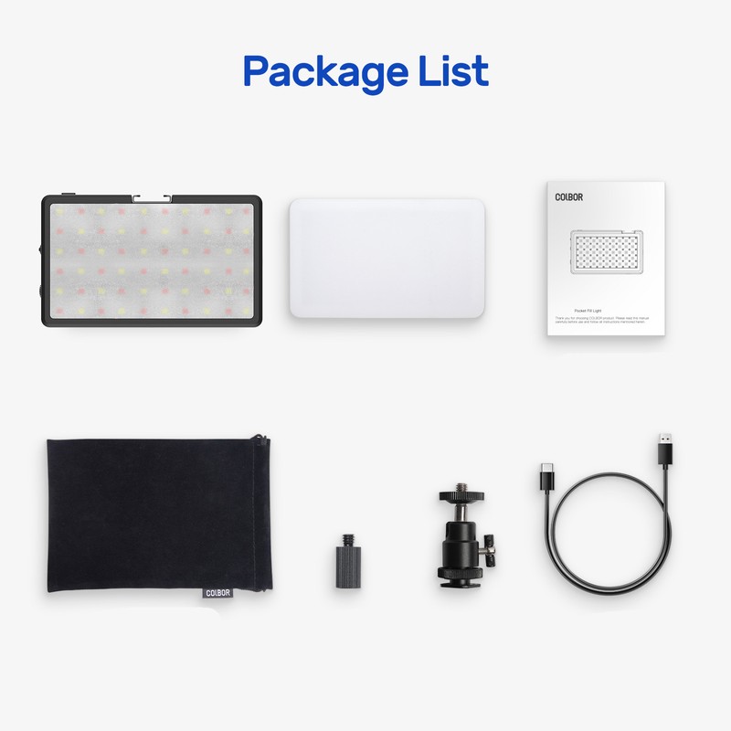 Pocket LED Video Light 2700K-6500K Photography Fill Light Panel Dimmable