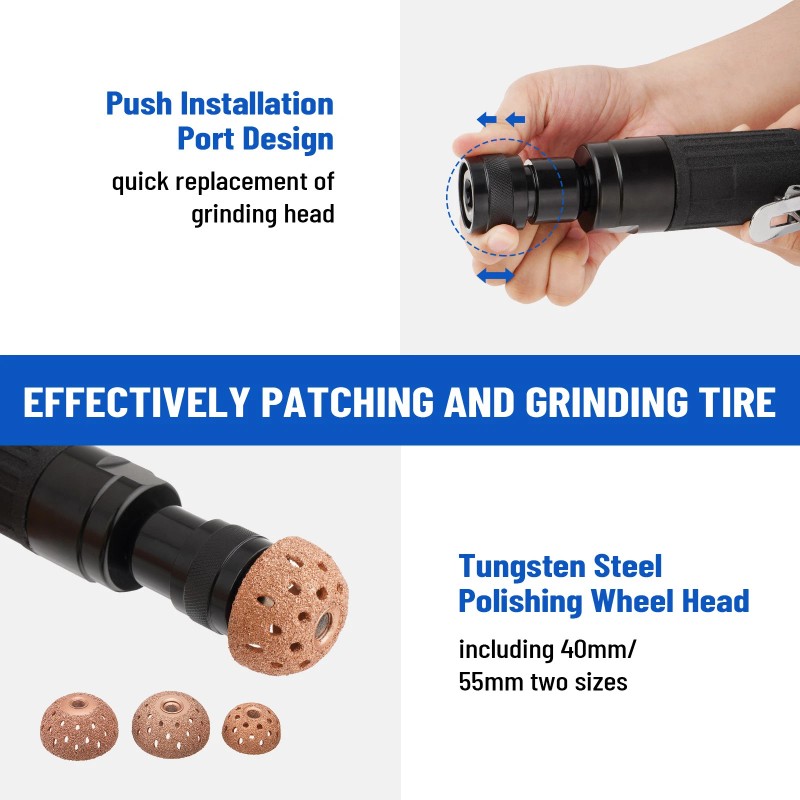 Tire Repair Set Includes 2500Rpm Low Speed Air Tire Buffer