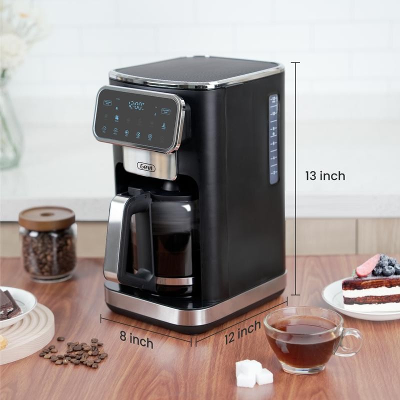 Gevi 12 Cup Programmable Coffee Maker – Touch Screen Drip