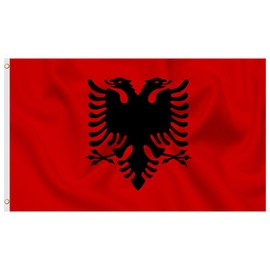 Second Ave Albania Flag 5ft X 3ft Large With Brass Eyelets National Sports Party Celebration Banner Flag