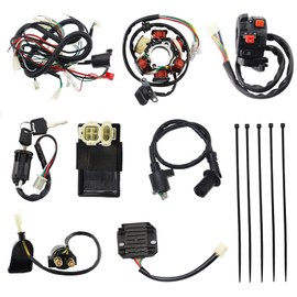 PRO BAT Full Electrics Wiring Harness CDI Coil Solenoid GY6 125cc 150cc ATV Quad Buggy Go Kart Scooter Moped