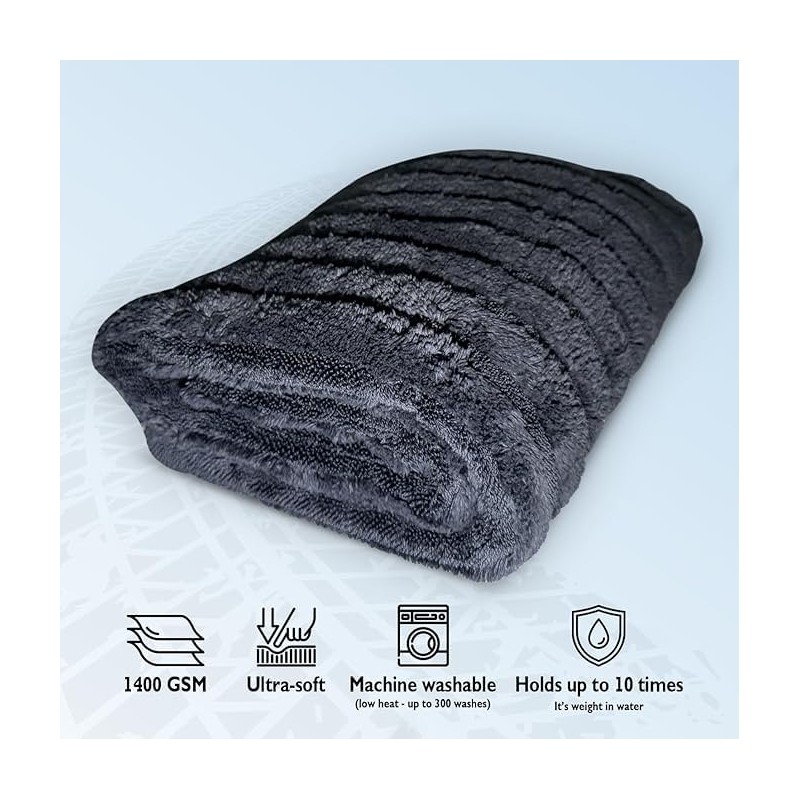 Polish Pro Car Drying Towel & Wash Mitt, Ultra Soft,