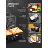 FOHERE Sandwich Maker 3 In 1 Waffle Maker With Removable