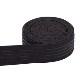 Benecreat 22.6 ft (5.48 m) Width 1.5 inches (37 mm), Flat Rubber, Anti-slip, Black, Elastic Band, For Handicrafts, Sewing Materials, Replacement Band, For Sewing