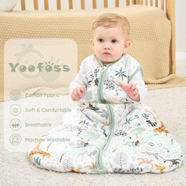 Yoofoss Baby Sleep Sack 0-6 Months, TOG 2.5 Baby Wearable Blanket with 2-Way Zipper, 100% Cotton Fabric Winter Newborn Sleeping Sack, Warm Soft Comfy(Small)