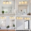 Mieloxiy 3-Light Square Bathroom Light Fixture, Brushed Nickel Modern Vanity