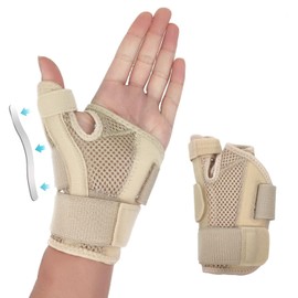 Muñequera para el pulgar, soporte de muñeca ajustable,Soporte Ligero Y Transpirable,Muñequera Para Aliviar El Dolor De Muñeca,se Adapta a la Izquierda o Derecha (Beige, Talla única)