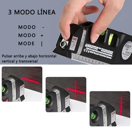 Nivel Láser De Líneas Fixit Con Trípode Y Clip, Nivel Láser Multipropósito Para Principiantes, Medidor Láser Multipropósito + Cinta Métrica de 2.5 m y Trípode, para Aplicar en Techo/Piso/Pared (1)
