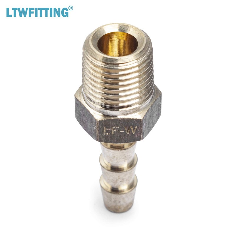 LTWFITTING LF Brass Barbed Fitting Coupler/Connector 3/16" Hose Barb x