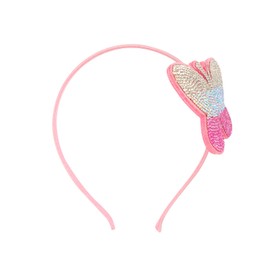 Bowbear Girls Womens Crystal Party Headband, Pink Butterfly