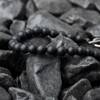 Mezcla Vida Men's Black Onyx Bead Bracelet, 6mm, Antique Oxidized