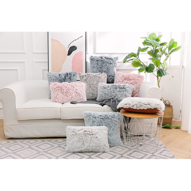 NordECO HOME Luxury Soft Faux Fur Fleece Cushion Cover Pillowcase