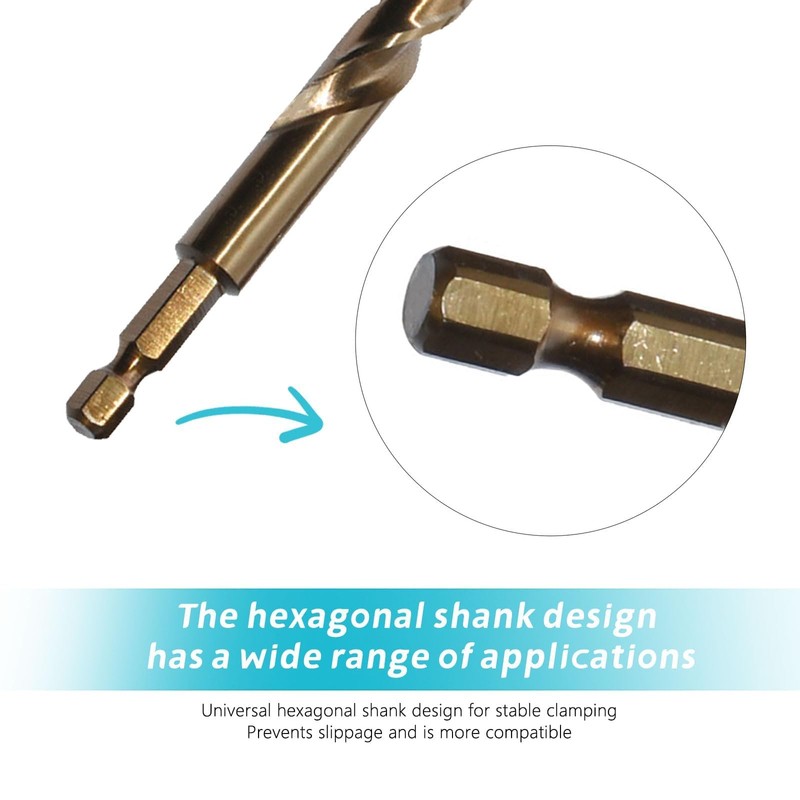 6 Pcs 1/4" Hex Shank Drill Bits 1.5mm High Speed