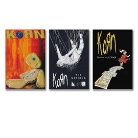 A Set Of 3 Korn Poster Music Rock Band Vintage Cover Poster Für Zimmer, Ästhetische Leinwand-Wandkunst, Schlafzimmer-Dekor Poster 08x12inch(20x30cm)-3pcs