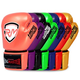 RingMaster Sports Kids Boxing Gloves Carbon Leather Training Sparring Punch Bag Mitt (Pink, 2 oz)