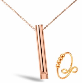 FENQURO Smokeless Aid Necklace Smokeless Smoking Causation Aid Necklace Smokeless Original Smoking Causation Chain Mindfulness Chain Relieves Stress and Reduces Anxiety with 1 Anxiety Ring