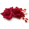 BETITETO Bridal Rose Flower Headpiece Boho Handmade Pearl Crystal Gold