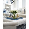 HofferRuffer Extra Large Square Serving Tray, Elegant Faux Leather Ottoman