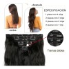 Extensiones De Cabello Natural Ondulado Con Clip 7 Piezas