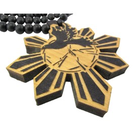 Unbranded WOODEN PEACE DOVE PENDANT PIECE & 36" CHAIN NECKLACE GOOD WOOD HIP HOP LOVE - TWO TONED