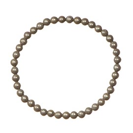 LTC Designs 4mm Shiny Round Pyrite Stretch Bracelet, 8"