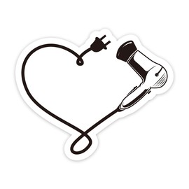 Hair Dryer Sticker, 2 Pack Clear Haircut Stylist Cosmetology Stickers for Laptop Phone Water Bottles Car