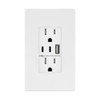 TOPGREENER USB Outlet with 15A Duplex Tamper-Resistant Receptacles, USB Type-A,
