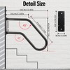 SDNBHT Hand Rails for Outdoor Steps 1-3 Steps Handrails for