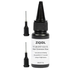 V Light Hair Extensions Glue V Light Glue for use with v Light Hair Extension Tool only Black 20G (1 Bottles Black)