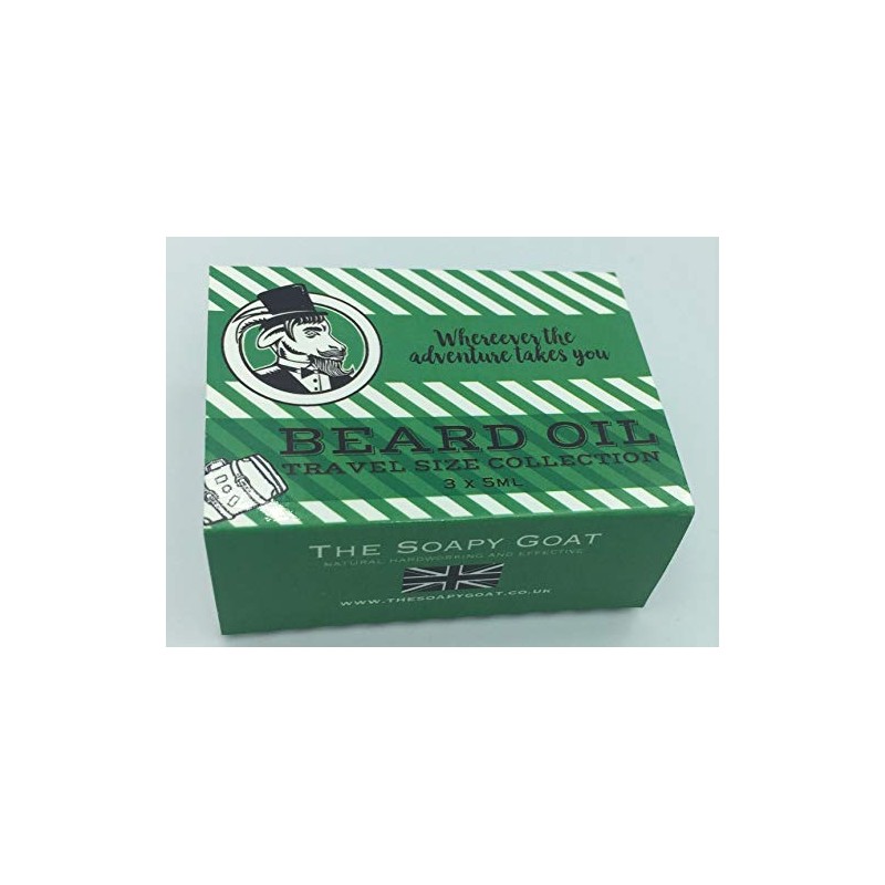 Beard Oil Gift Travel Set, contains 3 oils Grapefruit, Leather,